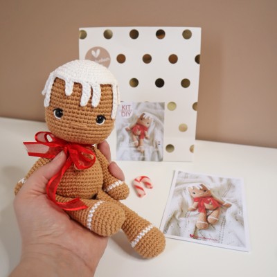 Kit Crochet Biscuit, bonhomme de pain d'épices – Coffret Complet, Patron PDF